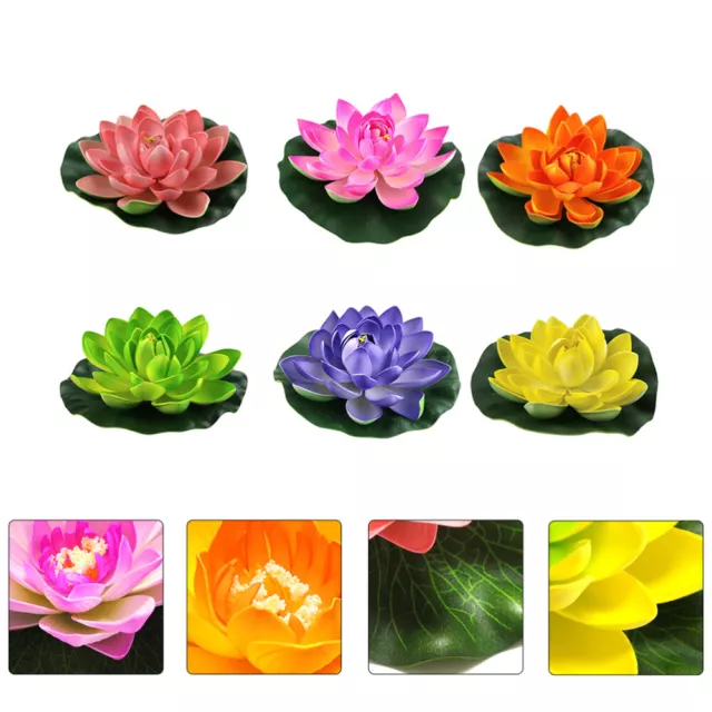 6 cuscini ninfee LED piante artificiali acquario decorazione lanterna Lotus-LZ