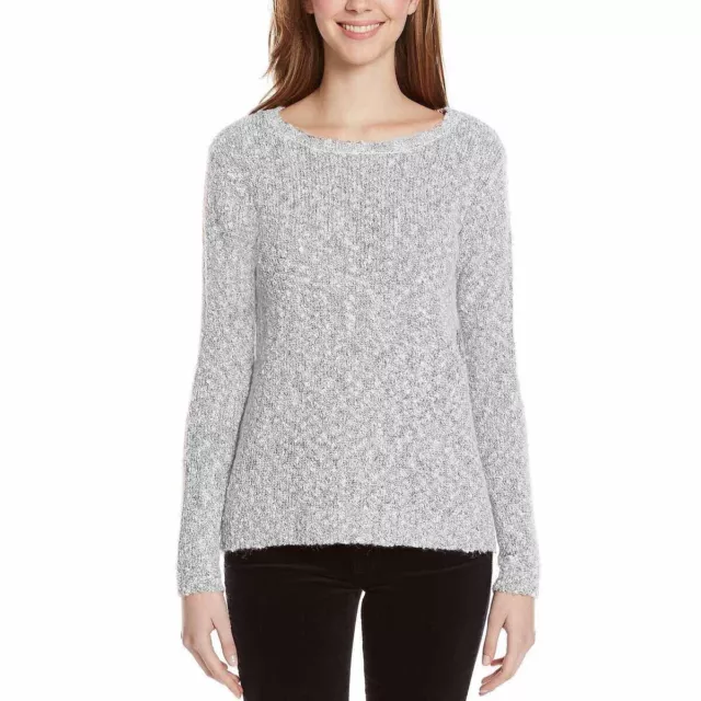 Buffalo David Bitton Womens Textured Mixed Yarn Sweater, Gray, Size XL