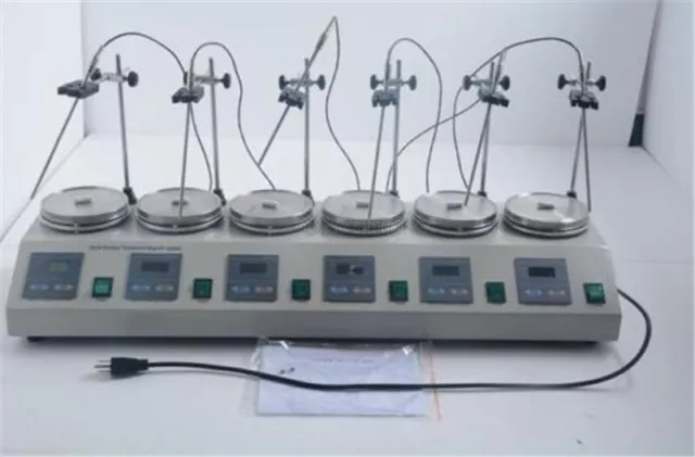 6 Heads Multi Unit Digital Thermostatic Magnetic Stirrer Hotplate Mixer New yb