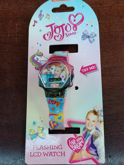 Love Jojo Siwa Live Your Dream  Flashing Lcd Girls  Watch  Multicolor NEW