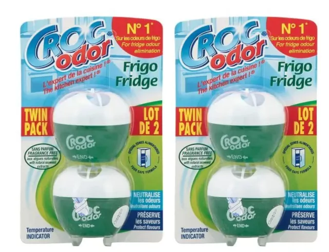 Croc Odor Twin Pack Fridge Fresh Neutralise Smell Odour Fresheners x 2 (2 x 2)