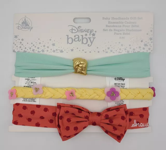 NEW! DISNEY BABY Princess Headband Set (3) Snow White / Jasmine