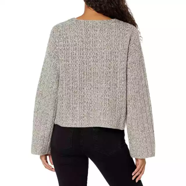 Ramy Brook Dominique Taupe Wool Cashmere Metallic Knit Long Sleeve Sweater XS 2