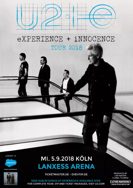 U2 Poster Plakat Konzertposter Konzert Concert Tourposter Köln 05.09.2018