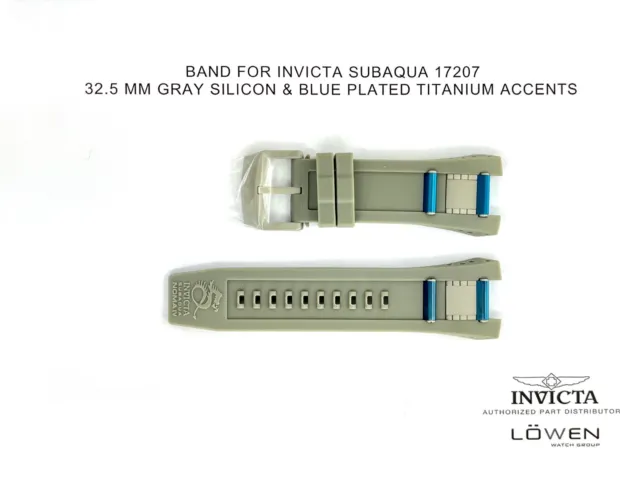 Authentic Invicta Subaqua 17207 Silicon Band Titanium Blue Plated accents