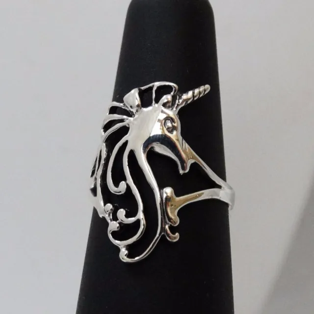 Unicorn Ring - 925 Sterling Silver - Unicorn Ring Fantasy Fairy Tale Mystic NEW