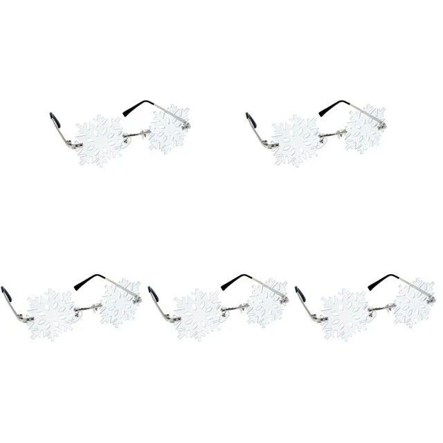 5 paia personalità senza bordi con occhiali fiocchi di neve senza cornice