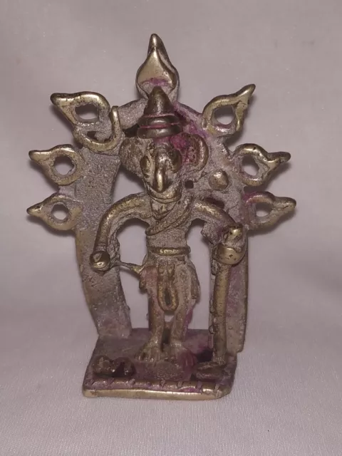 Antique Indian Ritual Brass Statue Trible God Shiva Bhikshatana Collectible #4