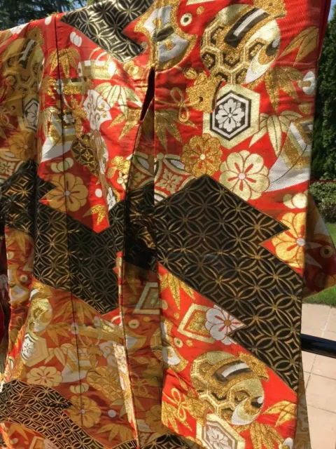 Kimono Iro uchikake gold embroidery pure silk bridal dress wedding From Japan 3
