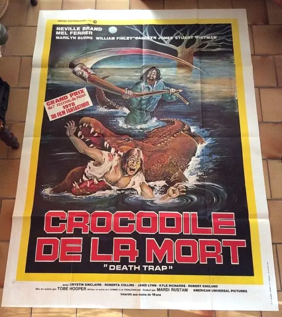 Affiche ancienne cinéma "Crocodile de la mort" avec Neville Brand 1978