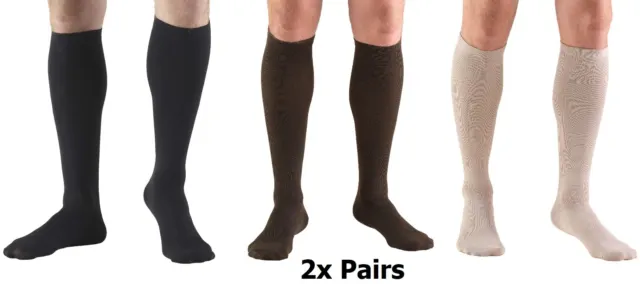 Truform 1944 Men's Compression Dress Socks [20-30 mmHg] Knee High [2x Pairs]
