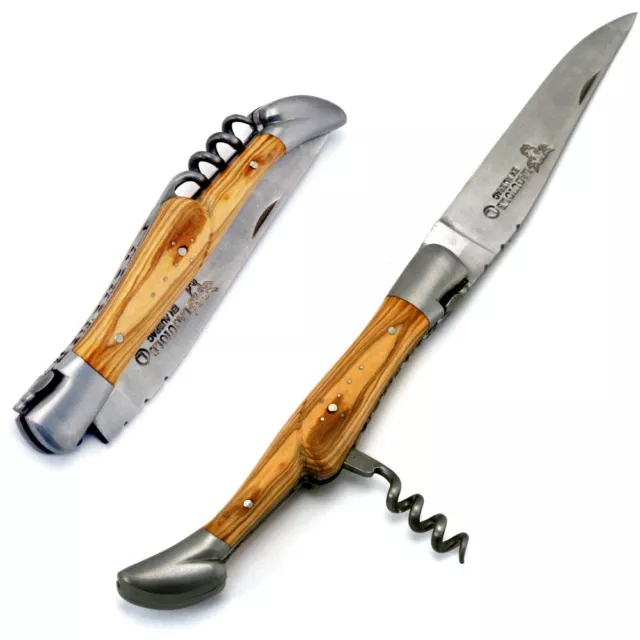 NEW Laguiole En Aubrac Folding Knife with Corkscrew Olivewood