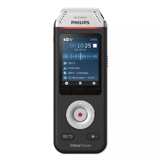 Philips Voice Tracer DVT2110 Digital Recorder 8 GB Black/Silver