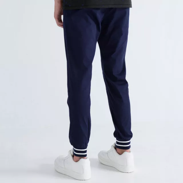 New Men's Navy Chino Jogging Pants Elasticated Cuff Size 28 30 32 34 36 38 3