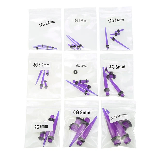 36pcs Acrilico Alla Moda Stretcher Ear Plug Taper Expander Kit Di Stretching DB3