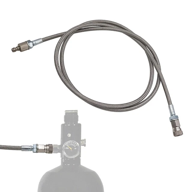 Fill Whip Tube Extension PCP Stainless Steel 60 inches for Hassle free Filling