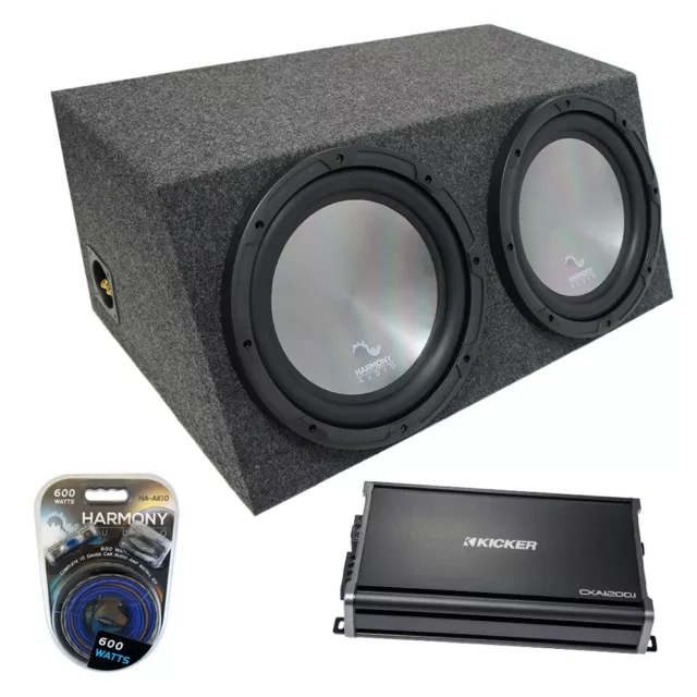 Universal Car Stereo Hatchback Sealed Dual 15" Harmony A152 Sub Box & CX1200.1