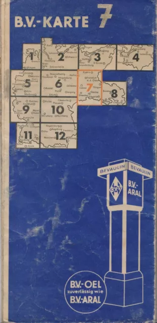 Aral Strassenkarte LandkarteStadtplänen BV Karte Deutschland Blatt 7 II/5 1937
