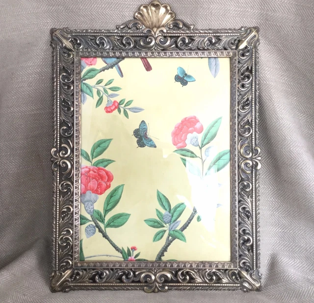 Extra Large Vintage Immagine Telaio Ornato Dorato Ottone Italiano Rococò