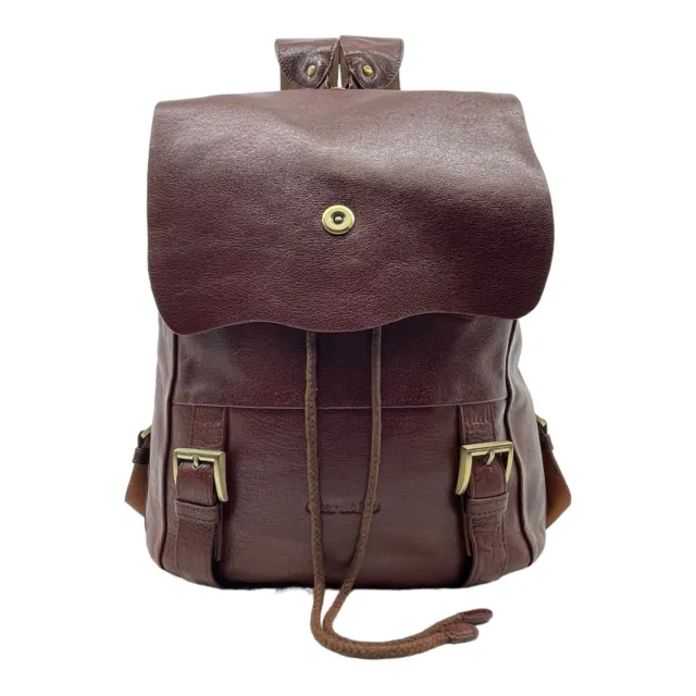 GEAR BAND Leather Backpack Daypack Outdoor Hiking Bag Shoulder Straps BROWN
