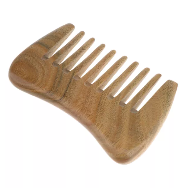 Green Sandalwood No-static Massage Comb Natural Wide Tooth Wood Hair Brush