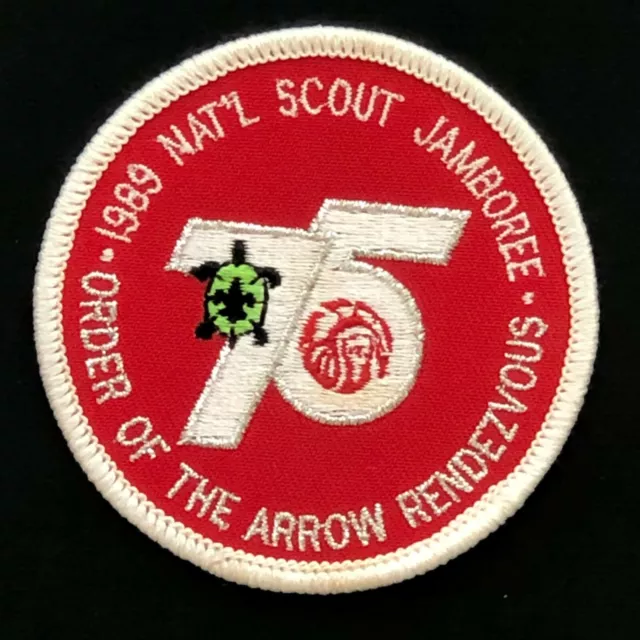 1989 Boy Scouts Jamboree Patch Order of the Arrow Rendezvous Turtle Indian Vtg