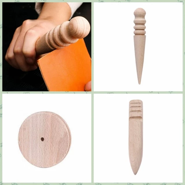 3pcs Handmade Leather Burnishing Stick Leather Polishing Stick  Polished Edge