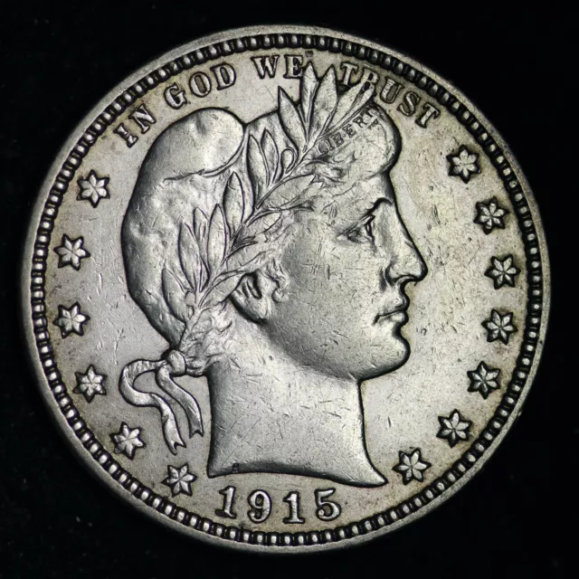 1915 Barber Silver Quarter CHOICE AU FREE SHIPPING E365 DPM