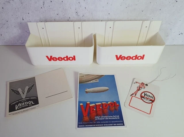 Vintage Veedol Ölwechsel Anhänger Regal Werkstatt Tankstelle Reklame