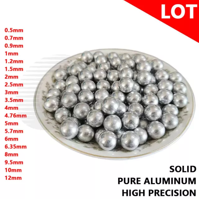 Lotto da 0,5 a 12 mm sfere a sfera in alluminio puro solido per bicicletta cuscinetto di precisione