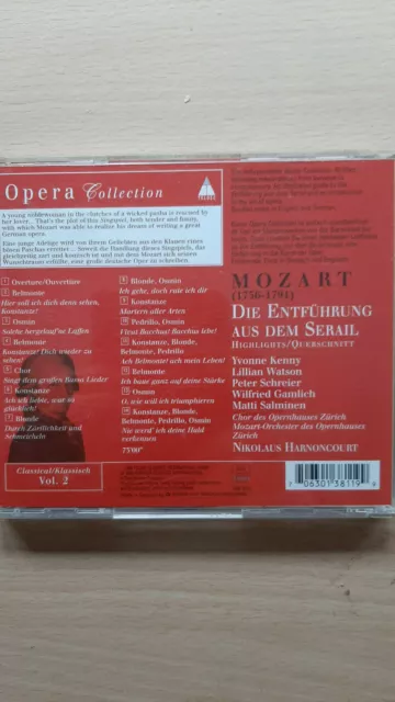 Mozart Die Entfuhrung aus dem serail Highlights Nikolaus Harnoncourt CD 2