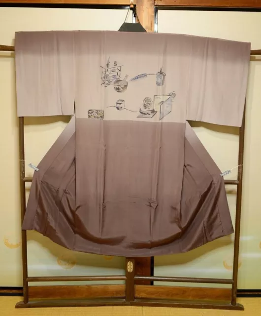 Mens Silk Naga- Juban Underwear Kimono Japanese vintage Jyuban 128cm /1051