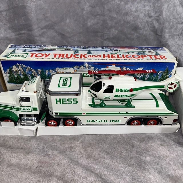 Vintage Hess 1995 Toy Truck and Helicopter Displayed but Never Used