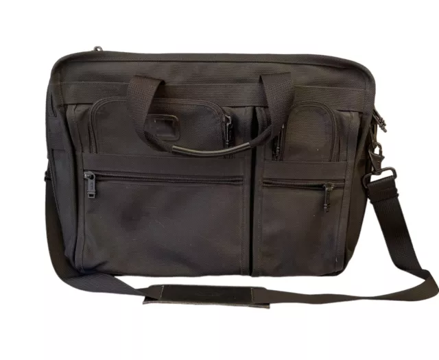 Tumi Alpha 2621D3 Large Nylon Leather Organizer Laptop Brief Case Media Bag