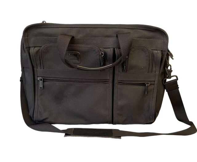 Tumi Alpha 2621D3 Large Nylon Leather Organizer Laptop Brief Case Media Bag