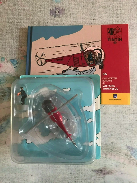 Figurine Tintin N°36 En Avion & Hélicoptère – Bordure De L'affaire Tournesol