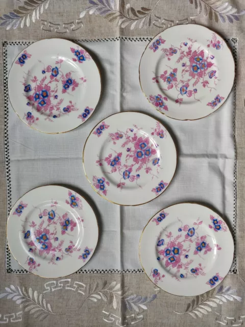 5 George Jones & Sons Crescent China High tea /Cake Plates
