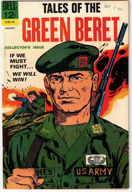 TALES OF THE GREEN BERET # 1 (DELL) (1967) SAM GLANZMAN art