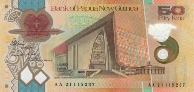 50 Uncirculated Papua New Guinea Banknote. 50 Kina 2021 Currency PGK single bill