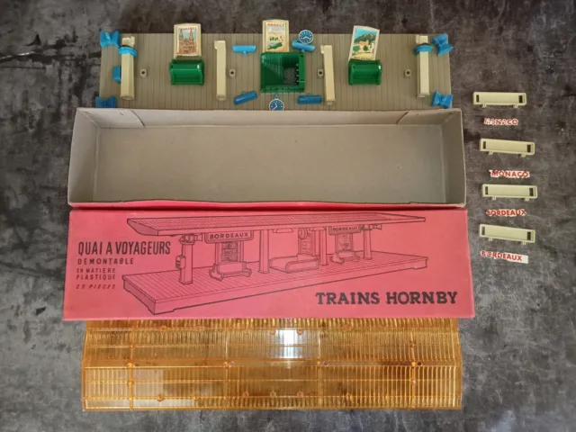 Trains échelle 0 HORNBY - Quai voyageurs démontable plastique - complet -DEFAUTS