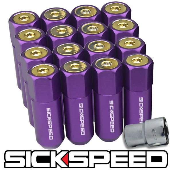 Sickspeed 16 Violet / 24K Doré Mancheron Étendu 60MM Verrouillage Écrou Écrous