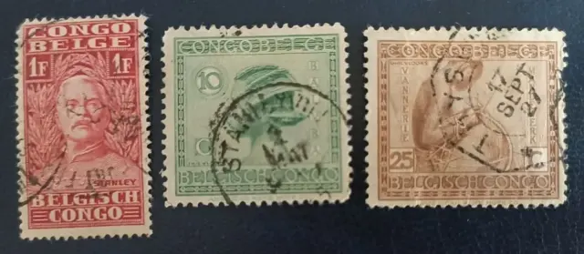 Timbres Congo Belge Lot X 3 Oblitérés 1923 - 1928