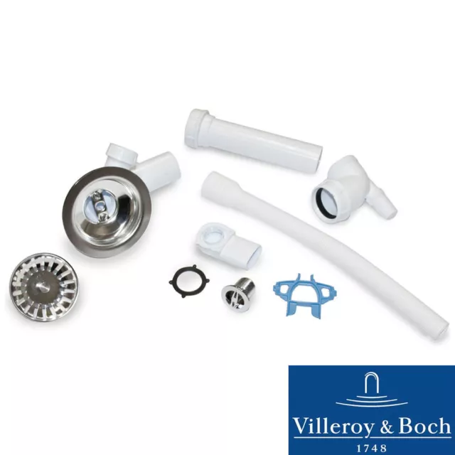 Villeroy & Boch Chrome Kitchen Sink Basket Strainer Waste Kit 8285 00 61