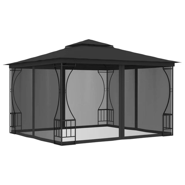 Pavillon mit Netz Partyzelt Festzelt Gartenzelt mehrere Auswahl vidaXL