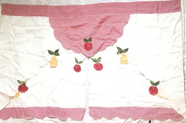 Apple/Pear Embroidered Curtain Set With Swag Valance Apple/Pear Embroidered Curtain Set With Swag Valance