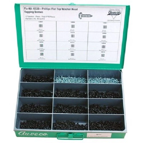 Auveco - 6530 - Phil.Flat Top Washer Head Tapping Sc.Kit - (Pack Of 1)