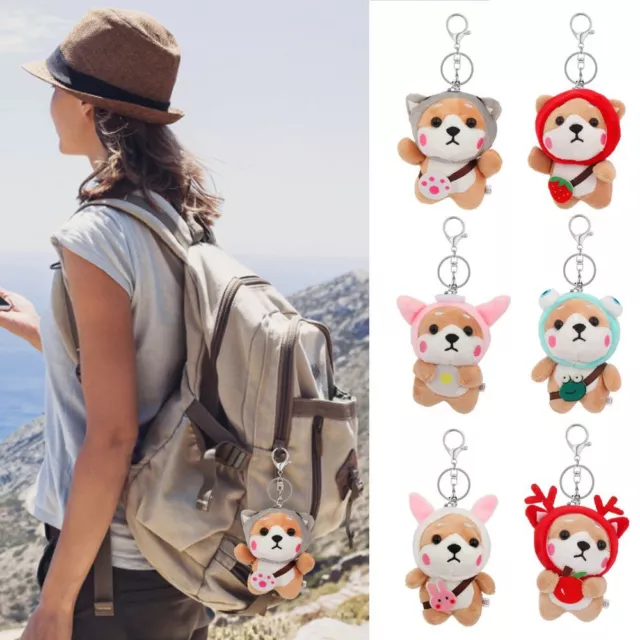 Soft Backpack Shiba Inu Plush Doll Toys Keyring Corgi Key Chain Puppy Pendant