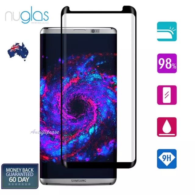 NUGLAS 3D Full Cover Tempered Glass Screen Protector for Samsung Galaxy S8 S8+