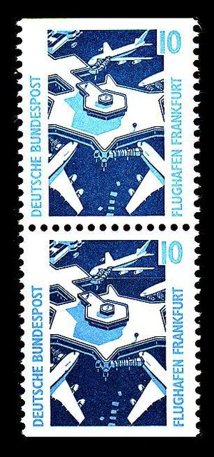 BUND SWK, Mi.1347 C/D **, 10 Pf. senkrechtes Paar oben und unten geschnitten