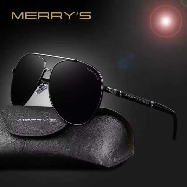 MERRY'S Fashion Classic Brand Design Sunglasses Men HD Polarized Aluminum Drivin